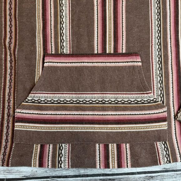 WallFlower Womens Aztec Knit Long Sleeve Shirt Brown Black Tan Pink M Med Medium - Picture 6 of 13